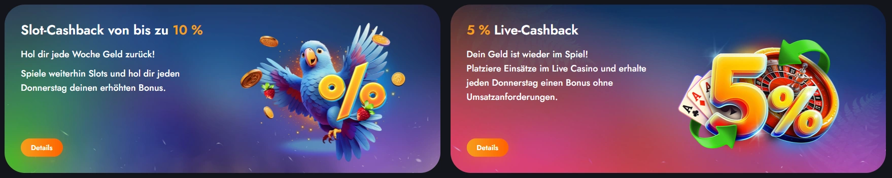 Martin Casino Slot-Cashback bis 10 Prozent und 5 Prozent Live-Cashback