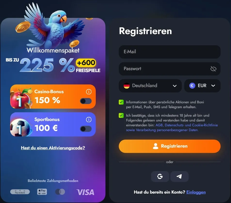 Registrierung und Login